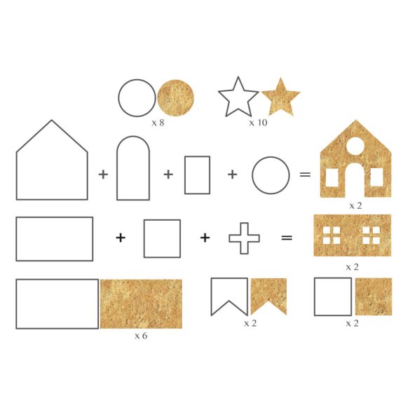 Sütikiszúró forma - 3D mézeskalács házikó 18 db-os
