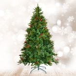 Műfenyő - 210 cm - PE / PVC - piros bogyóval