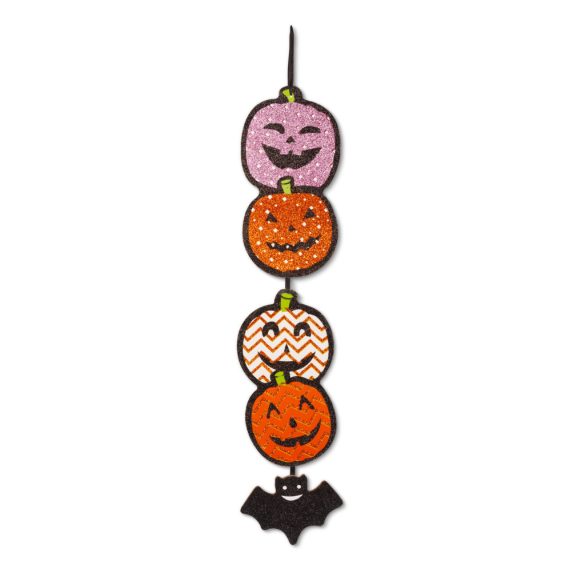 Halloween-i dekoráció - tök - akasztható - fa - 62 x 13 cm