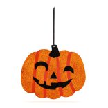 Halloween-i dekoráció - tök - akasztható - fa - 30 x 25 cm