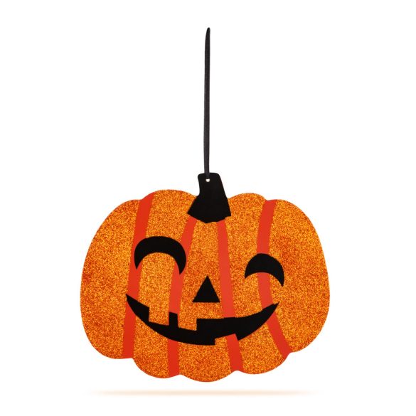 Halloween-i dekoráció - tök - akasztható - fa - 30 x 25 cm