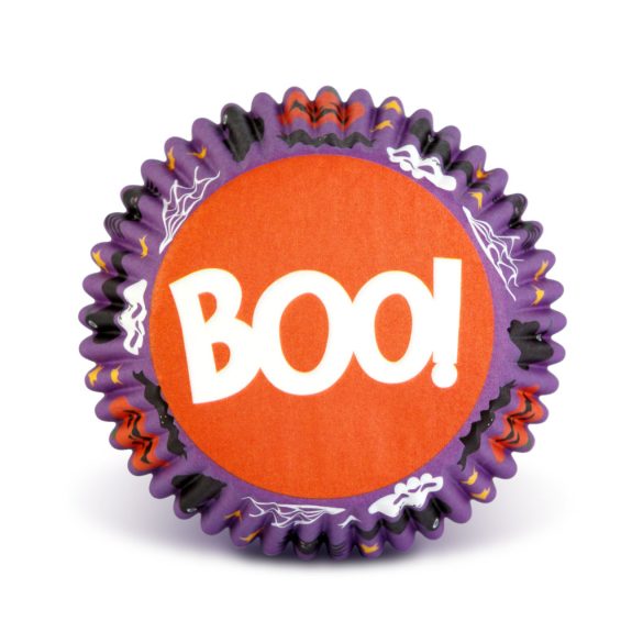 Halloween-i dekoráció - muffin papír szett - 50 db - 4 féle - 7 x 5 x 3,2 cm