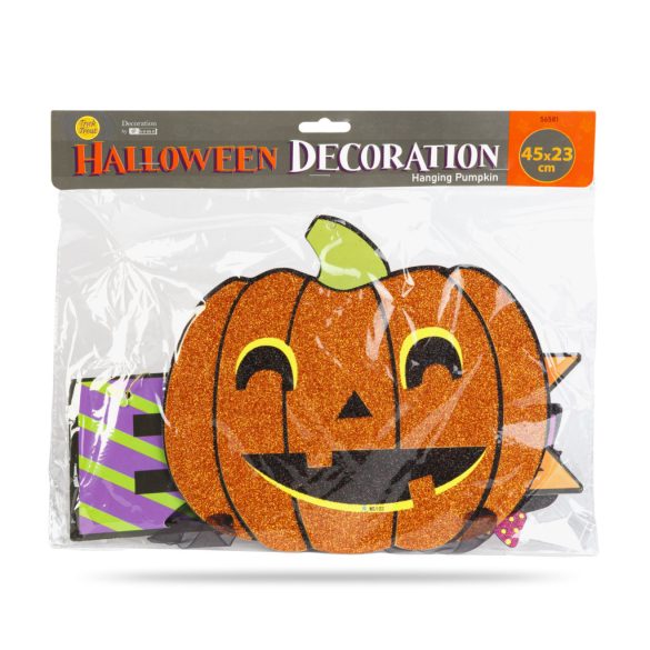 Halloween-i dekoráció - tök  - akasztható - 45 x 23 cm