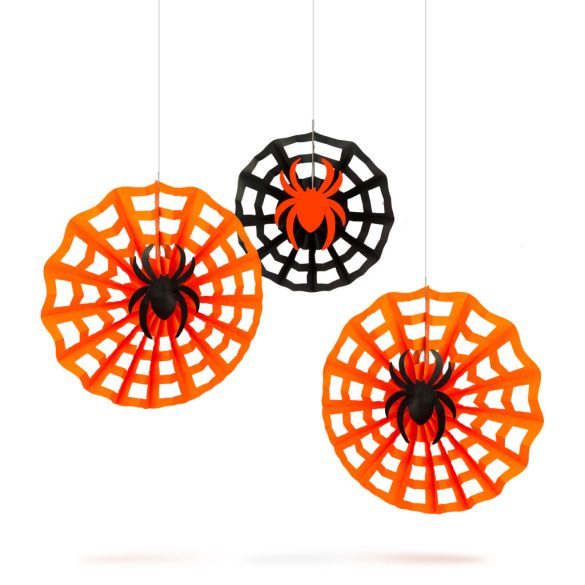Halloween-i dekoráció - pókháló szett - papír - 30/40 cm - 3 db / csomag