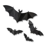 Halloween-i dekoráció - denevér szett - öntapadós - fekete - 30 db / csomag