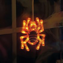   Halloween-i világító dekoráció - pók - tapadókorongos - 12 LED - 20 x 18,5 cm - 3 x AAA