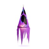 Halloween-i világító dekoráció - szellem - lila - 10 színes LED - akasztható - 2 x 2032 - 75x20 cm