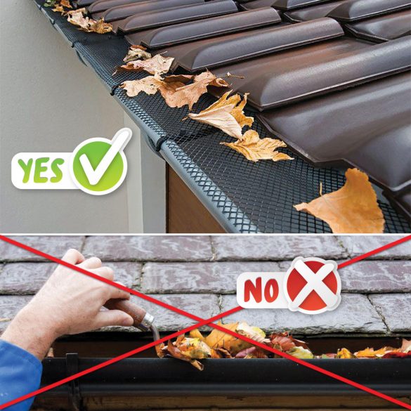 Ereszcsatorna védő lombfogó háló 15 cm x 6 m 57090