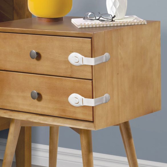 Biztonsági gyerekzár ajtóra - 21 cm - öntapadós - fehér - 2 db / csomag 57339