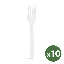   Többször használatos bioműanyag villa készlet - 10 db / csomag