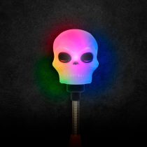 Halloween-i LED lámpa - rugós koponya - elemes