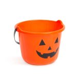 Halloween-i műanyag vödör - tök mintás - 20 x 15 cm 58115
