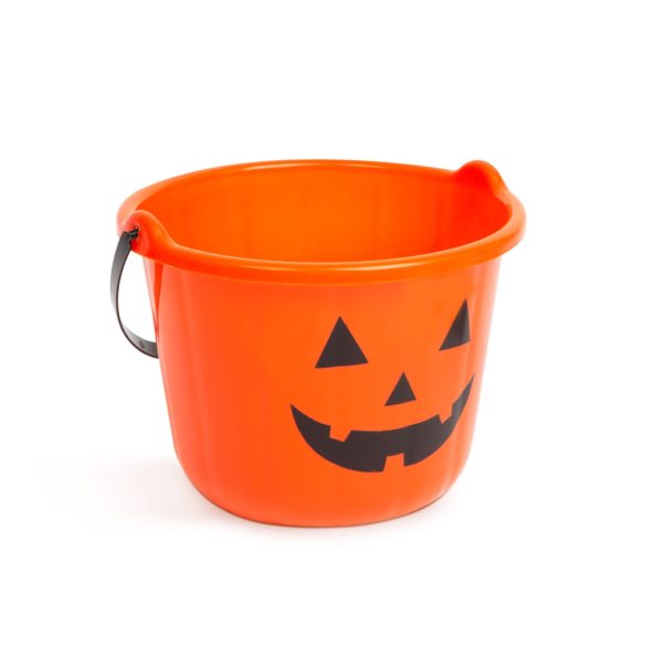 Halloween-i műanyag vödör - tök mintás - 20 x 15 cm 58115