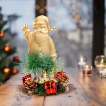   Adventi dekoráció - mécsestartóval - réz, Mikulás - 8 x 13 cm