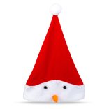 Karácsonyi mikulás sapka - Hóember mintával - 30 x 45 cm