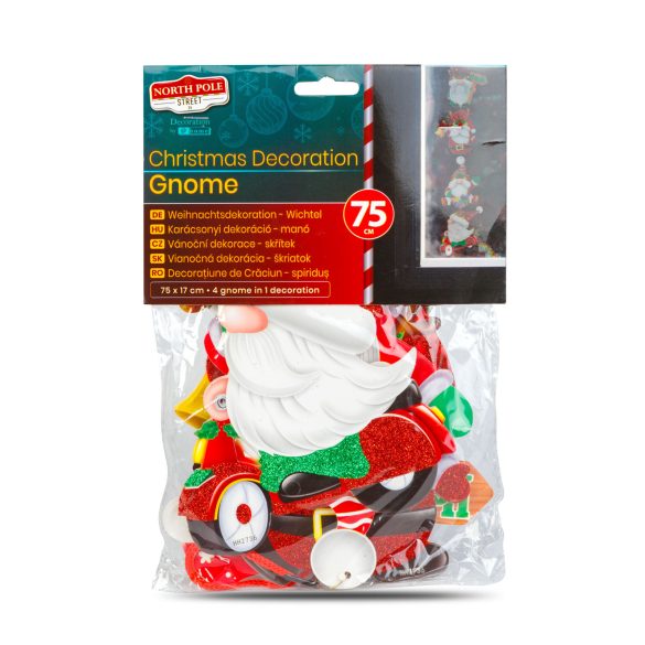 Karácsonyi dekoráció - manó - 75 cm