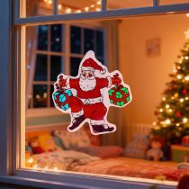   Karácsonyi ablakdekoráció - Mikulás - tapadókorongos - 30 x 29 cm