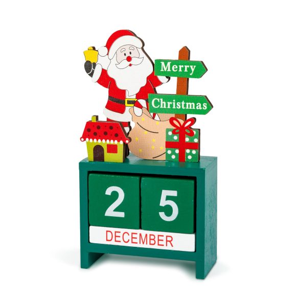 Karácsonyi naptár - MDF - 13,5 x 7 x 3,5 cm - 3 féle
