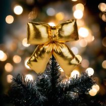 Masni dekoráció - csillogó arany - 21 x 19 cm