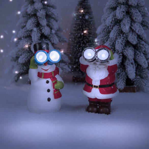 Szolár karácsonyi dekoráció - hidegfehér - 3 féle - 8 x 7,5 x 14 cm