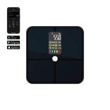 AENO ABS0002S BS2S testmérleg,  180 kg-ig terhelhető, SMART funkciók, profilok, BMI index elemzés, színes kijelző