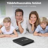 AENO ABS0002S BS2S testmérleg,  180 kg-ig terhelhető, SMART funkciók, profilok, BMI index elemzés, színes kijelző