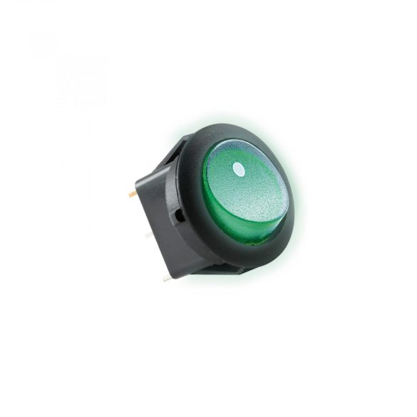 Home AKV 02 világítós billenőkapcsoló, 1 áramkör - 2 állás, 12 V, zöld, kerek