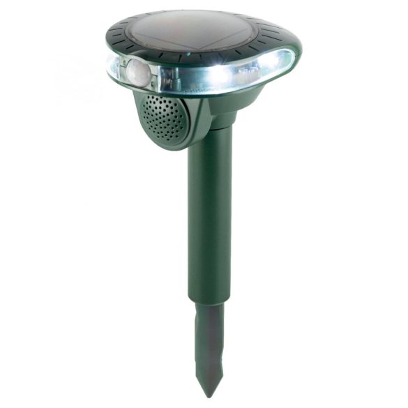 AR 01 állatriasztó karó, PIR mozgásérzékelő, ultrahang, fényjelzés, 13 - 60 kHz, napelem