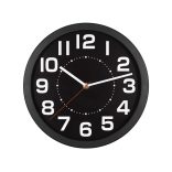 Home AWC250BK fali óra, üveg előlap, kontrasztos, jól leolvasható számlap, 1xAA elem tápellátás, átmérő 250mm