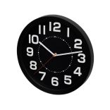 Home AWC250BK fali óra, üveg előlap, kontrasztos, jól leolvasható számlap, 1xAA elem tápellátás, átmérő 250mm