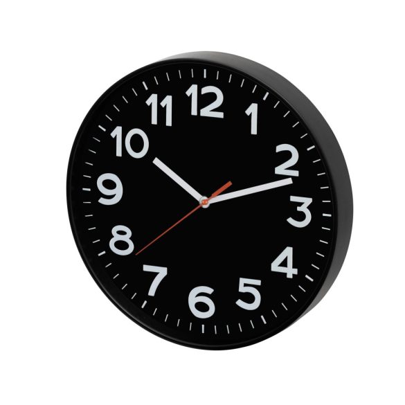 Home AWC300BK fali óra, üveg előlap, kontrasztos, jól leolvasható számlap, 1xAA elem tápellátás, átmérő 300mm