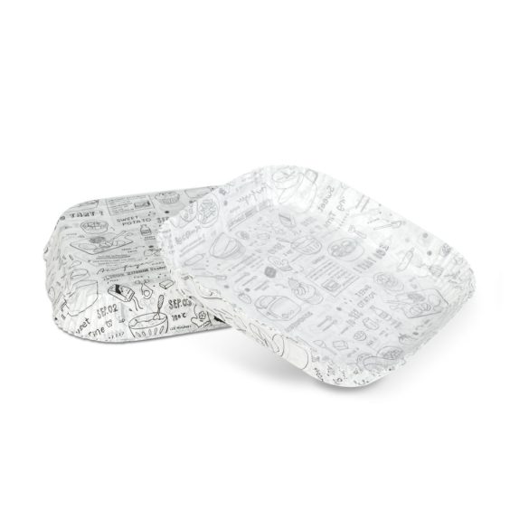 Air fryer sütőpapír - olaj nélküli sütőhöz - mintás, négyzet - 20 cm - 50 db / csomag