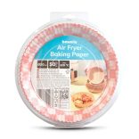 Air fryer sütőpapír - olaj nélküli sütőhöz - kockás, kör - 20 cm - 50 db / csomag