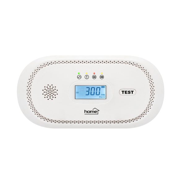 HOME CO10LCD szén-monoxid vészjelző, LCD kijelző , elemes, 2 év elem élettartam, 10 év érzékelő élettartam