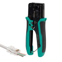   Home CP-342 UTP-RJ45-8P8C gyorskrimpelő fogó, nyitott végű dugókhoz, biztonsági zár, gyors