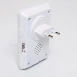 Home DBK1010AC vezeték nélküli csengő, elem nélküli, 100m hatótáv, 20 dallam, 3-fokozatú hangerő, kék LED, kinetikus nyomógomb, 230V-os tápellátás
