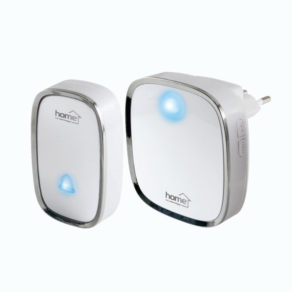 HOME DB 2060AC vezeték nélküli csengő, 200 m hatótáv, 36 dallam, 5 fokozatú hangerő, fényjelzés, 230 V-os tápellátás