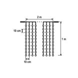 Home DLF 210/WH LED-es fényfüggöny, 2x1 m / 210 db hidegfehér LED, állófényű, fehér vezeték, sorolható, kül- és beltéri kivitel