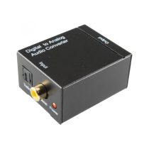   Home DTA AUDIO digitális-analóg audióátalakító, 2in1 TOSLINK és koaxiális RCA bemenet, 2 RCA kimenet, 1,5m csatlakozókábel