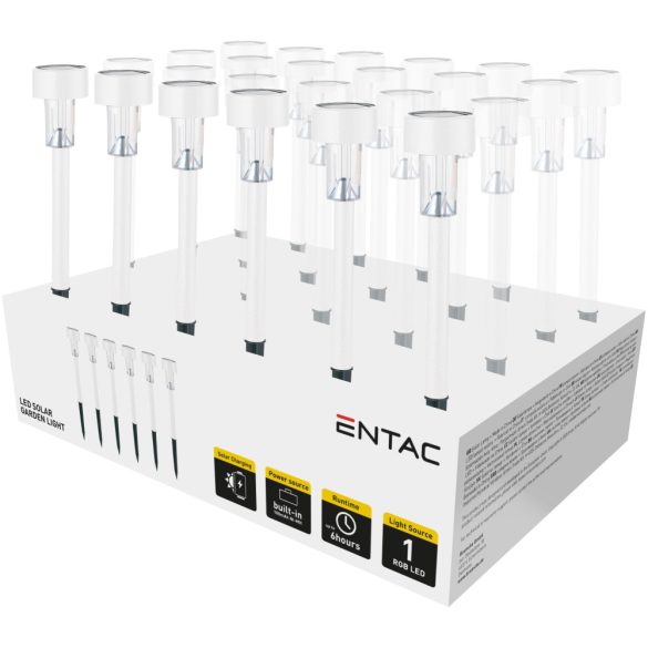 Kerti Szolár Lámpa 36cm Rozsdamentes acél Fehér 1 LED 24/kínáló