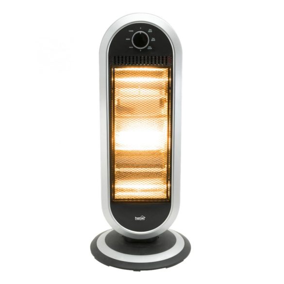 Home KF 231 álló elektromos halogén hősugárzó fűtőtest, 400W/800W/1200W, oszcillálás, IP20 védelem, fekete/ezüst