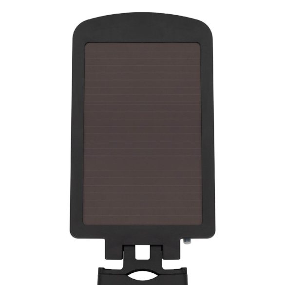 Napelemes LED reflektor, 1000 lm, PIR mozgásérzékelő, 120° 5m, 2 x 28 db hidegfehér SMD LED, energiatakarékos, fém + műanyag, IP44
