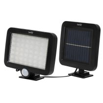   Napelemes LED reflektor, 250 lm, PIR mozgásérzékelő, 120° 5m, 56 db hidegfehér SMD LED, energiatakarékos, műanyag, IP44