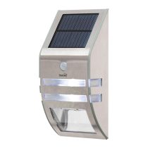   Napelemes LED lámpa, 30 lm, PIR mozgásérzékelő, 3-5m, 2 db hidegfehér SMD LED, energiatakarékos, fém + műanyag, IP44
