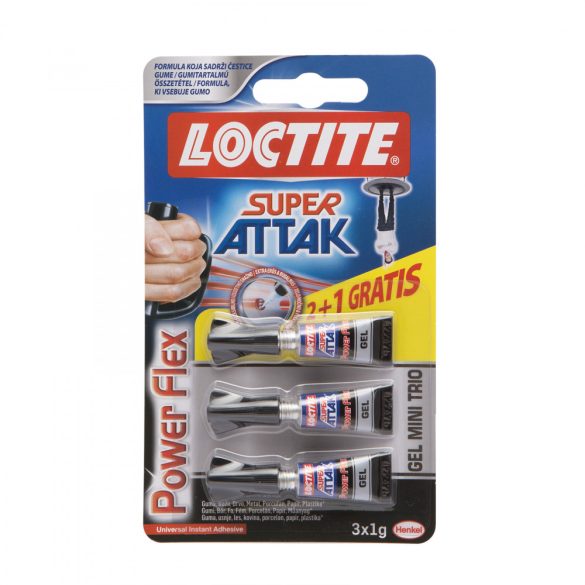 Loctite Super Attack Power Flexi Gel mini trio 3 db / bliszter