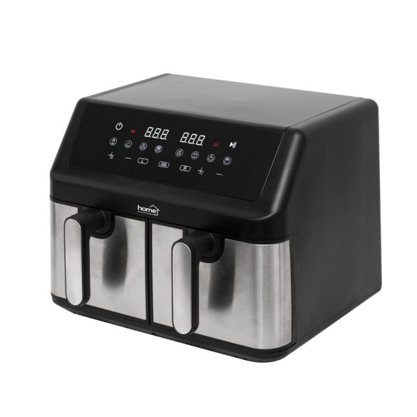 HOME HGAF29 duplakosaras forrólevegős sütő, 2 x 4,5L, 2000 W, digitális vezérlés, 8 féle üzemmód