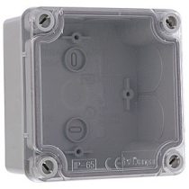   Jangar KÖTŐDOBOZ 107×107×60MM, ÁTLÁTSZÓ TETŐVEL, SIMA OLDALFALLAL, IP65