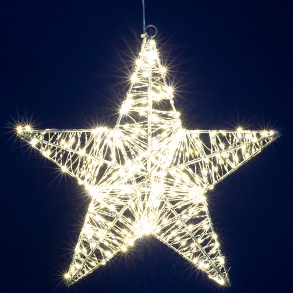 Home KAD40 csillag fém dekoráció, 320db melegfehér micro LED, fém kivitel, 5m tápkábel, adapteres tápellátás, beltéri kivitel