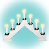 Home KAD 03 gyertyapiramis, 7 db izzó, fehér festett fa, L7D