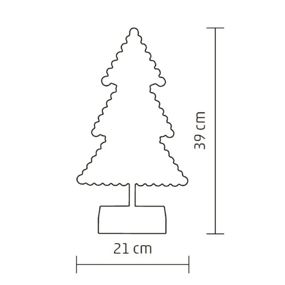 Home KAD 19 PINE karácsonyfa asztaldísz, 20 db LED, ABS műanyag, 21 x 39 cm